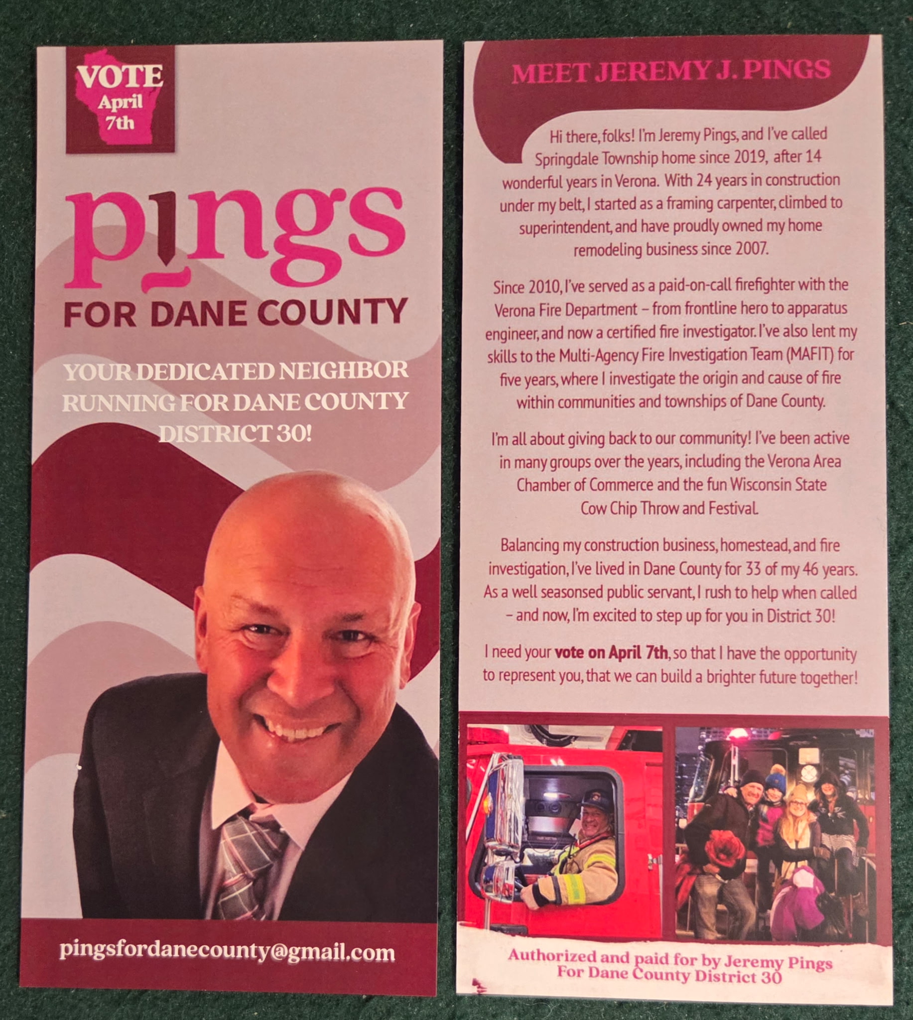 Jeremy Pings campaign materials